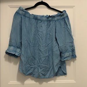 Style Envy Denim off-the-shoulder Shirt